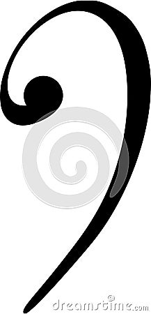 Bass Clef Symbol Vector Vector Illustration