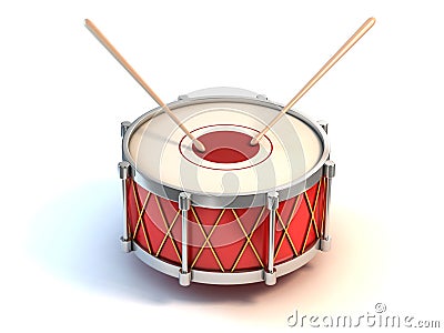 Bass drum instrument 3d illustration Cartoon Illustration