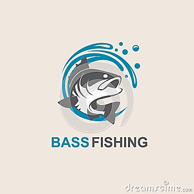 Bass fish icon Vector Illustration