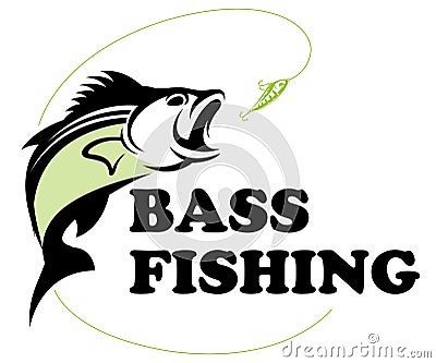 Bass Fishing Logo Stock Photo