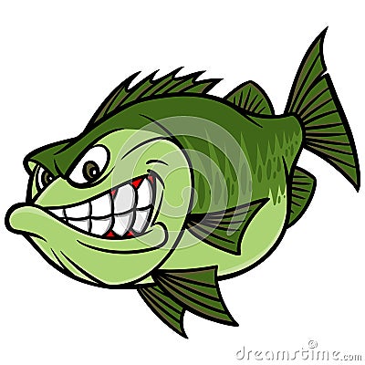 Bass Fishing Mascot Vector Illustration