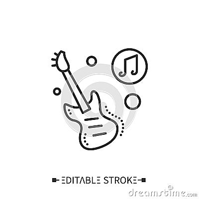 Bass guitar line icon.Editable vector illustration Vector Illustration