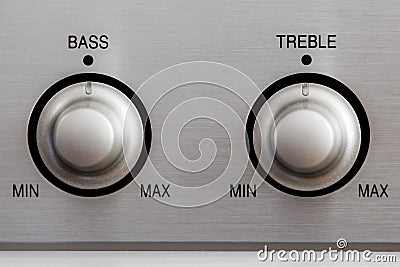 Bass and Treble Knobs Stock Photo