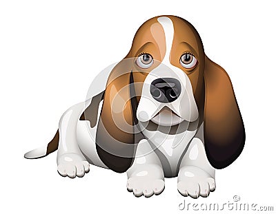 Basset Hound puppy Vector Illustration