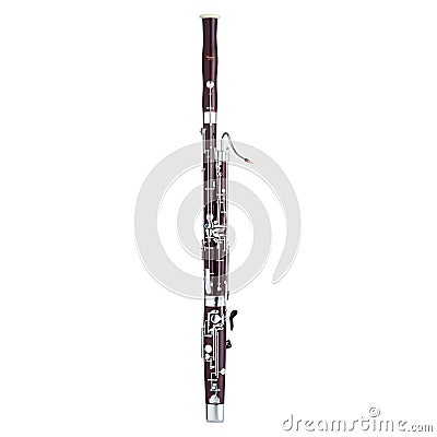 Bassoon, Bassoons, Classical Music Instrument Isolated on White background, Woodwinds, Musician Stock Photo