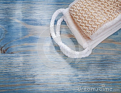 Bast whisp on wooden board sauna concept Stock Photo