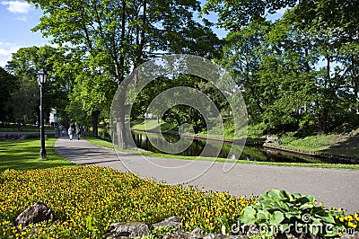 Bastion Hill Park in Riga Stock Photo