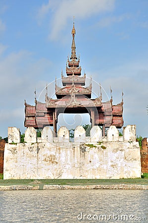 A Bastion at the Mandalay Palace Stock Photo