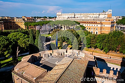 Bastion San Luca flanks and walls of Castel Sant`Angelo mausoleum in historiic center of Rome in Italy Editorial Stock Photo
