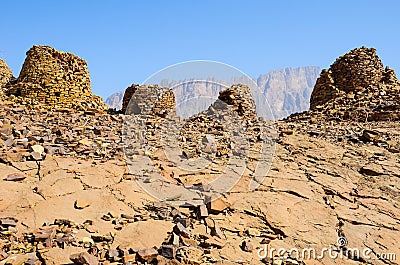 Bat beehive tombs, Oman Stock Photo