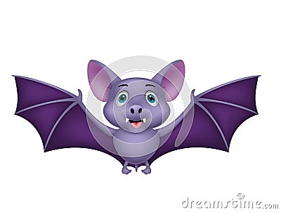 Bat cartoon flying Vector Illustration