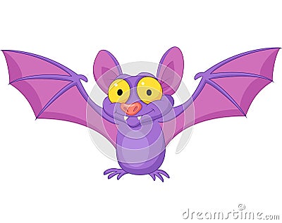 Bat cartoon flying Vector Illustration