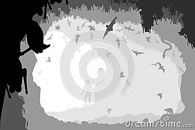 Bat cave Vector Illustration