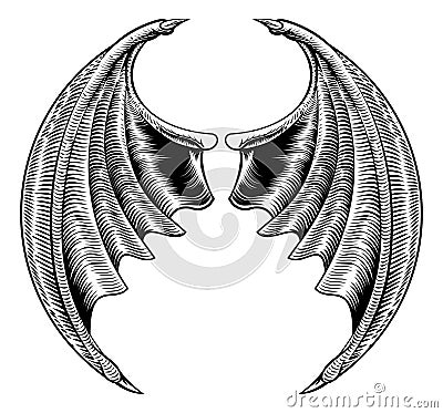Bat or Dragon Wings Design Vector Illustration