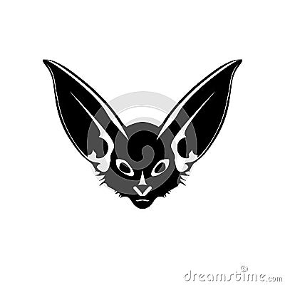 Bat Icon, Vampire Silhouette, Minimal Halloween Symbol Stock Photo
