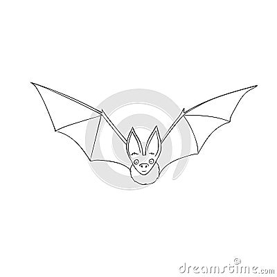 Bat is a nocturnal animal. A symbol of Halloween. The bat in flight Vector Illustration