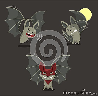 Bat set 2 Cartoon Illustration