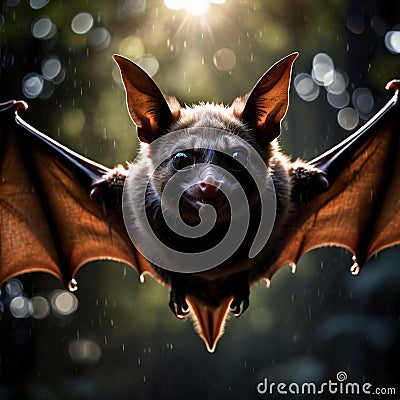 Bat wild animal living in nature, part of ecosystem Stock Photo