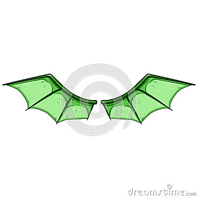 bat wings dragon cartoon vector illustration Vector Illustration