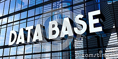 Bata base - typographical concept, sign on glass building Cartoon Illustration