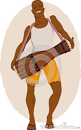 Bata drum musician Vector Illustration