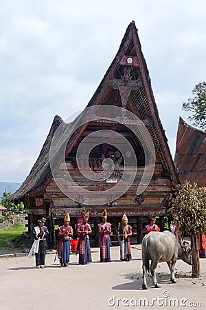 Batak Dancers on Samosir Island Editorial Stock Photo