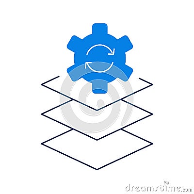 Batch Data Synchronization Vector Icon Vector Illustration