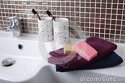 Bath accessories Stock Photo