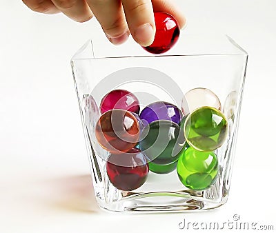 Bath balls in a container Stock Photo