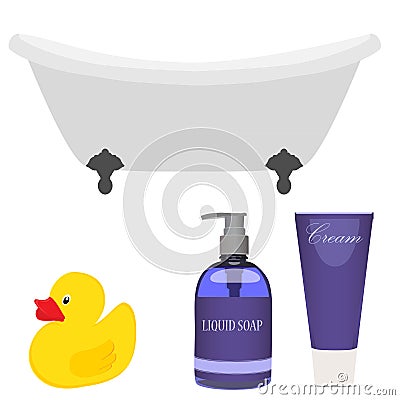 Bath and bathroom accessories Stock Photo