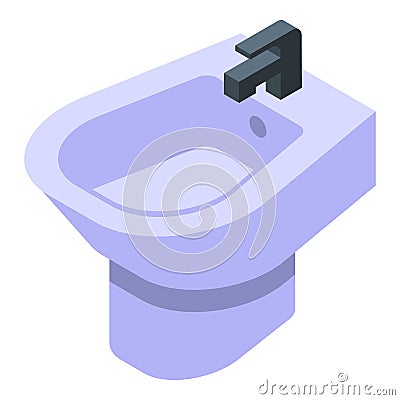 Bath bidet icon, isometric style Vector Illustration