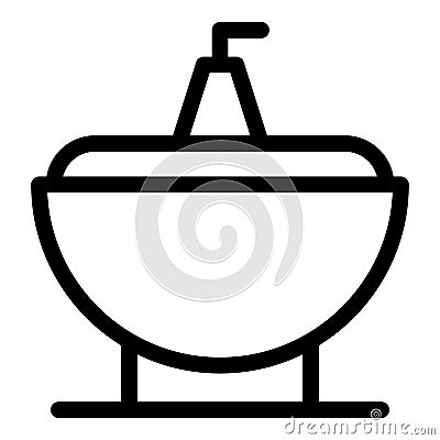 Bath bidet icon, outline style Vector Illustration