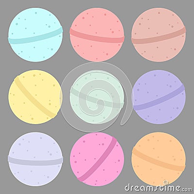 Bath bomb set Vector Illustration