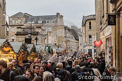 Bath Christmas Market - Crowd Of People B Editorial Stock Photo