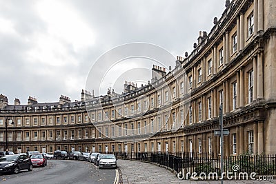 BATH, ENGLAND/ EUROPE - OCTOBER 18: View of The Circus in Bath S Editorial Stock Photo