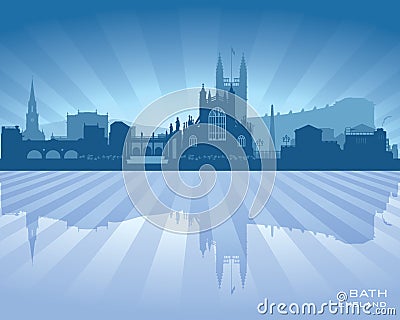 Bath England city skyline silhouette Vector Illustration