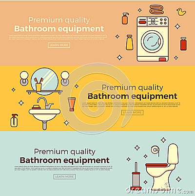 Bath equipment colorful concept Vector Illustration