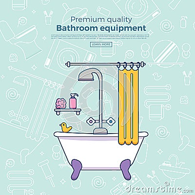 Bath equipment icons Vector Illustration