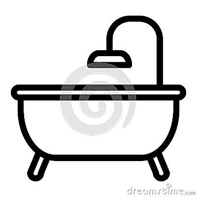 Bath line icon. Bathroom vector illustration isolated on white. Bathtub outline style design, designed for web and app Vector Illustration