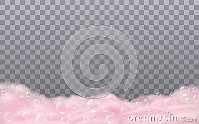 Bath pink soap foam Vector Illustration