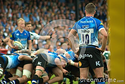 Bath Rugby play Leicester Tigers, Aviva Premiership, Recreation Ground, Bath. May 7 2016. Editorial Stock Photo