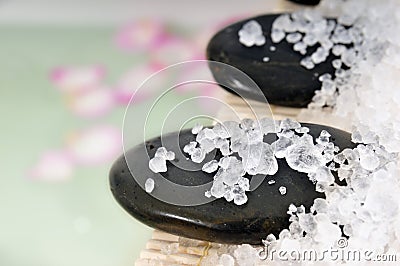 Bath salt crystals Stock Photo