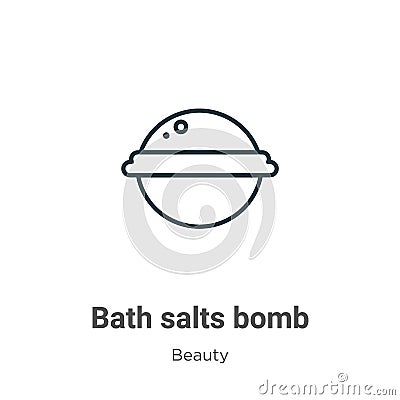 Bath salts bomb outline vector icon. Thin line black bath salts bomb icon, flat vector simple element illustration from editable Vector Illustration