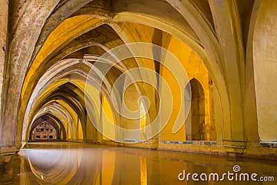 Bath in seville alcazar Stock Photo