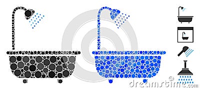 Bath Shower Mosaic Icon of Round Dots Stock Photo