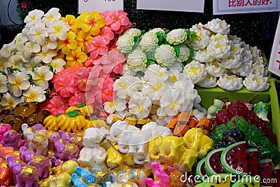 Scented soaps for sale on the streets Stock Photo