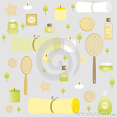 Spa composition for advertising beauty salon Vector Illustration
