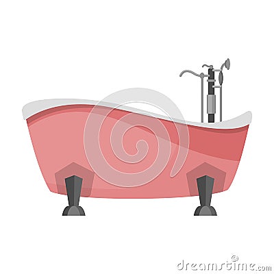 Bath tub vector icon.Cartoon vector icon isolated on white background bath tub. Vector Illustration