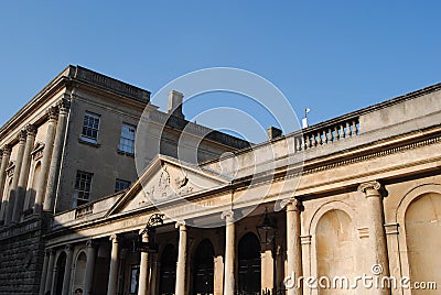 View towards the Roman Baths, Bath, Somerset. The historic Georgian city. Editorial Stock Photo