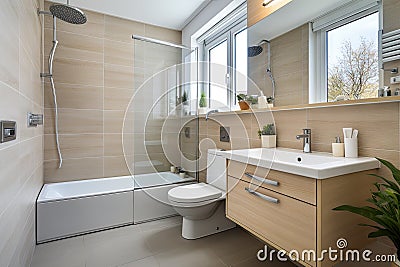 Bathroom Adapted for People with Disabilities, Safety Toilet for Elderly People, Adapted Interior Design Stock Photo